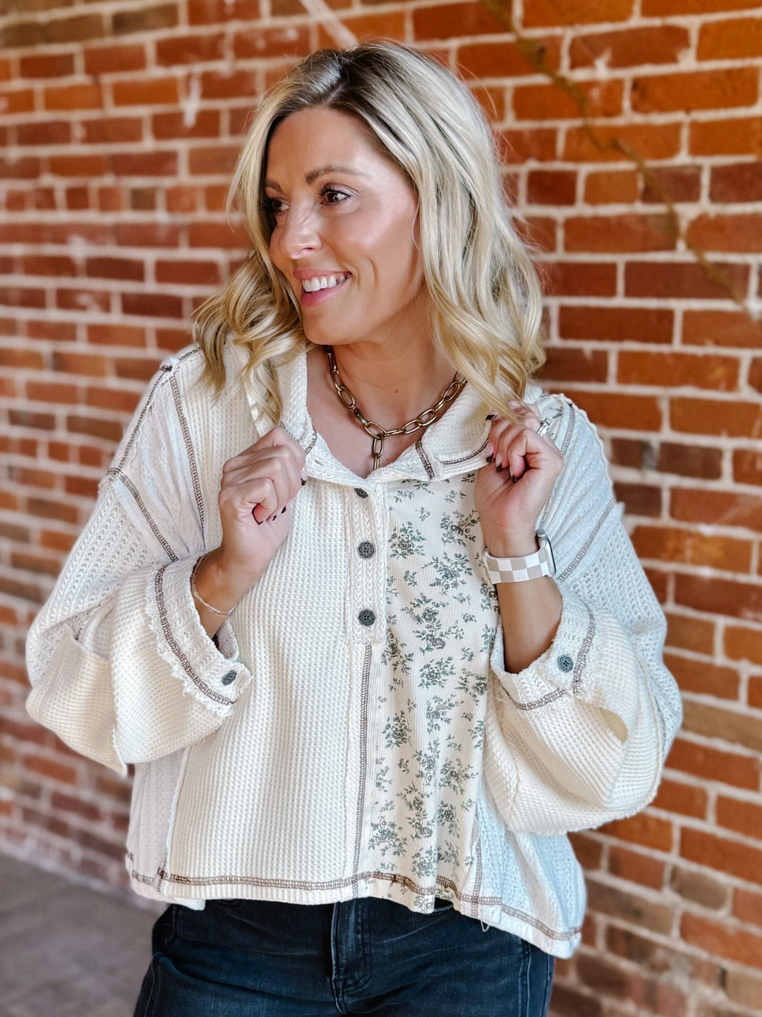 Meadow Mix Thermal Hoodie, Cream