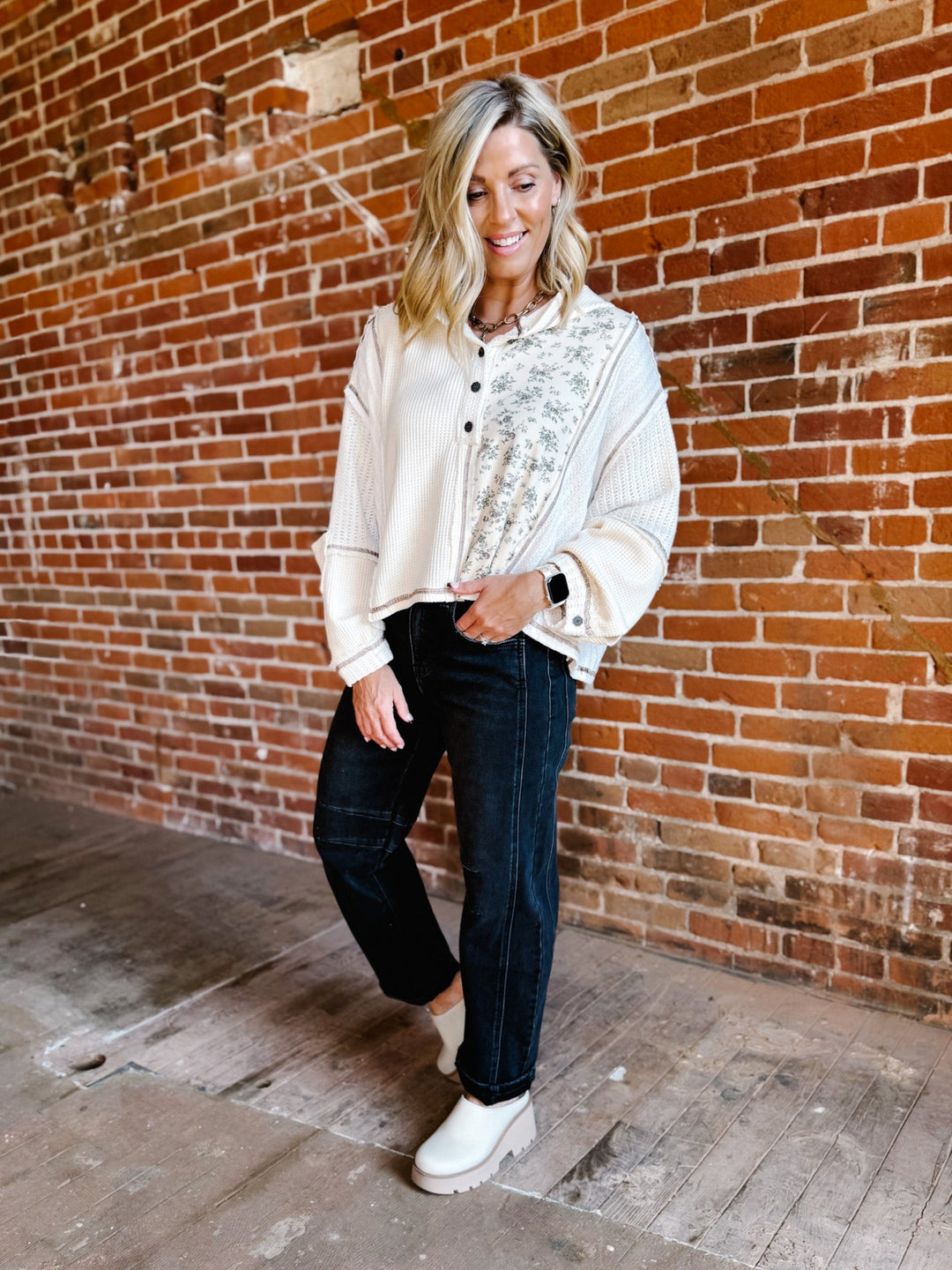 Meadow Mix Thermal Hoodie, Cream