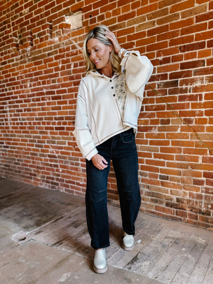 Meadow Mix Thermal Hoodie, Cream