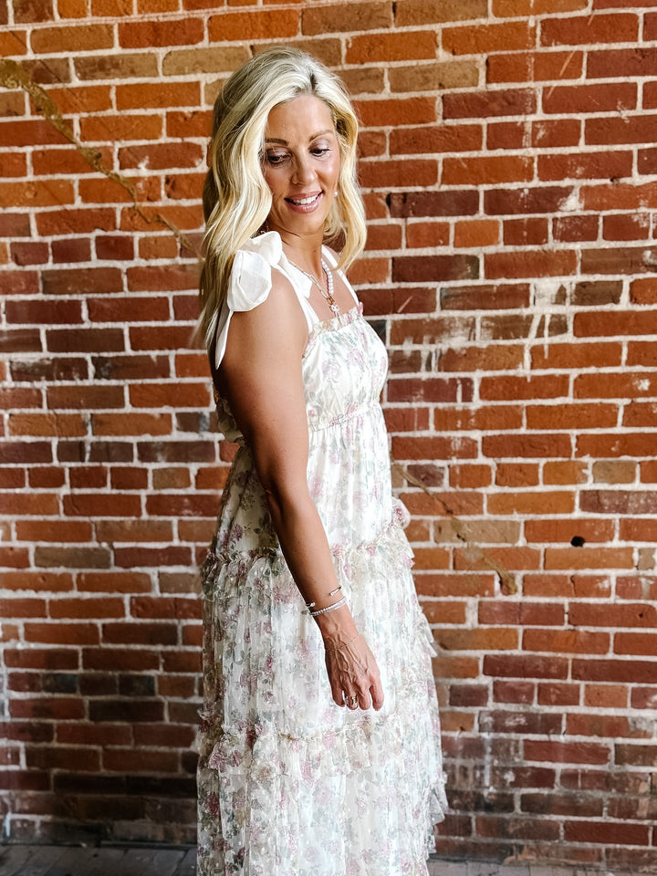 Meadow Whisper Chiffon Tie Strap Dress