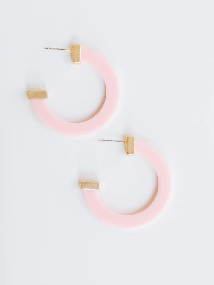 Medium Acrylic Hoop Earring, Blush