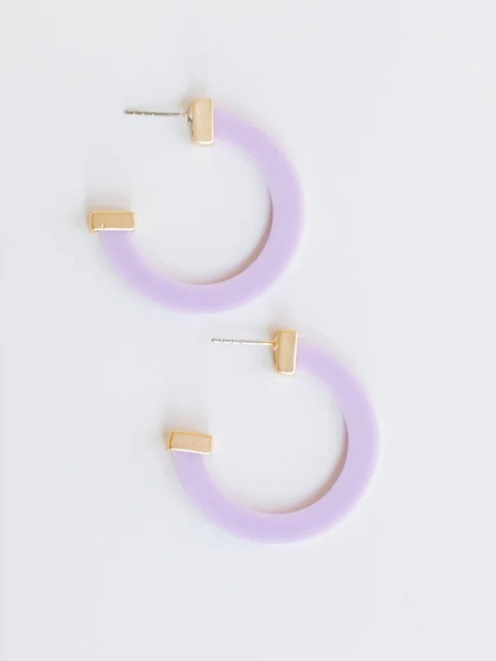 Medium Acrylic Hoop Earring, Lilac