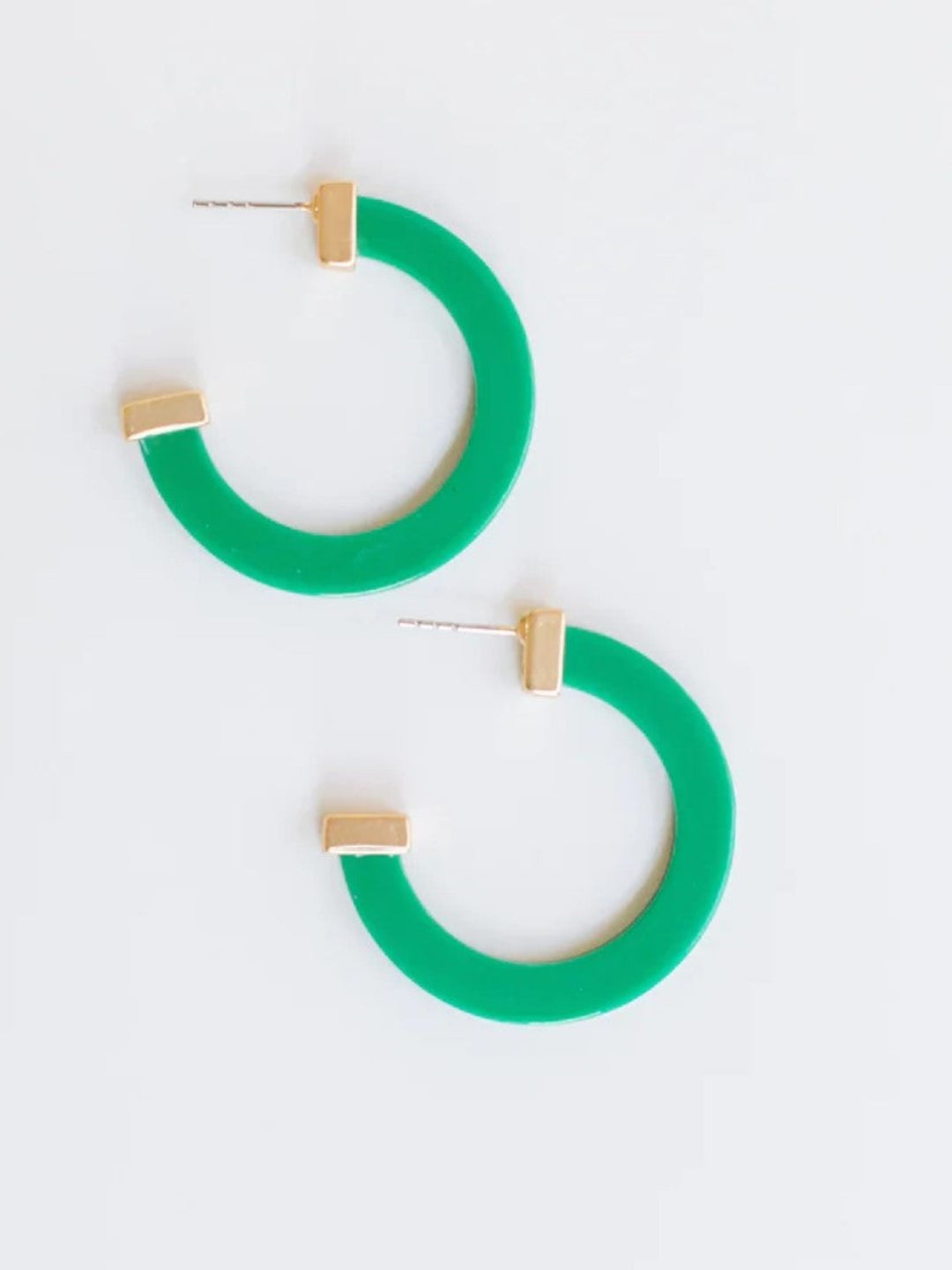 Medium Acrylic Hoop Earring, Pine