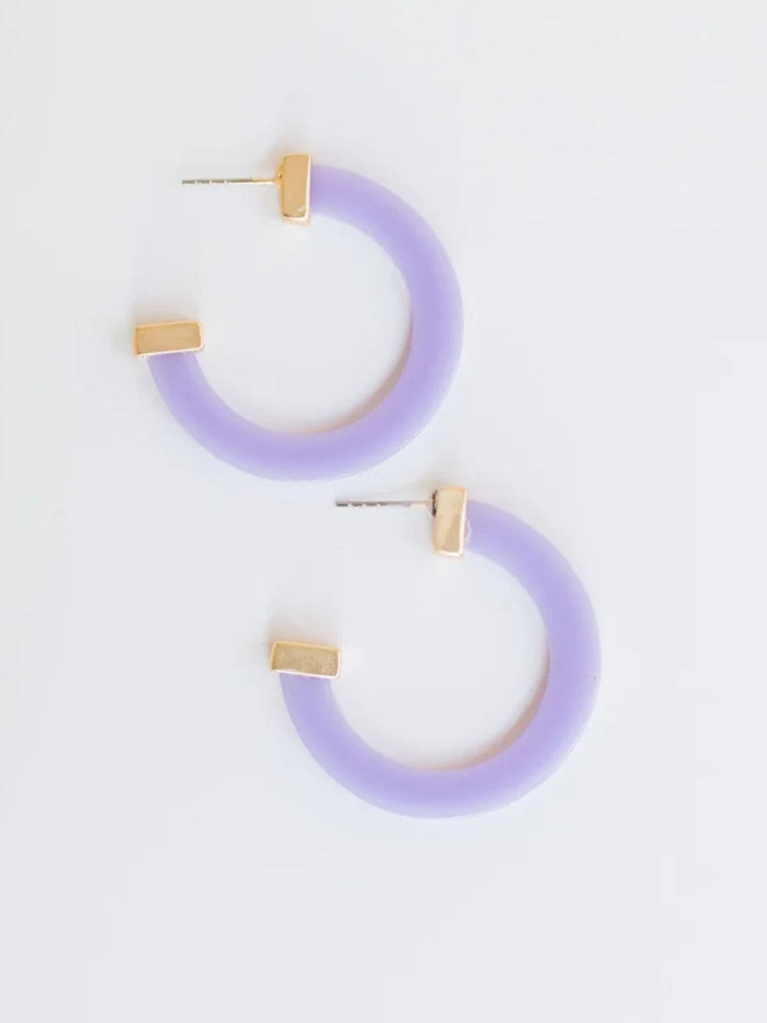 Medium Acrylic Hoop Earring, Violet