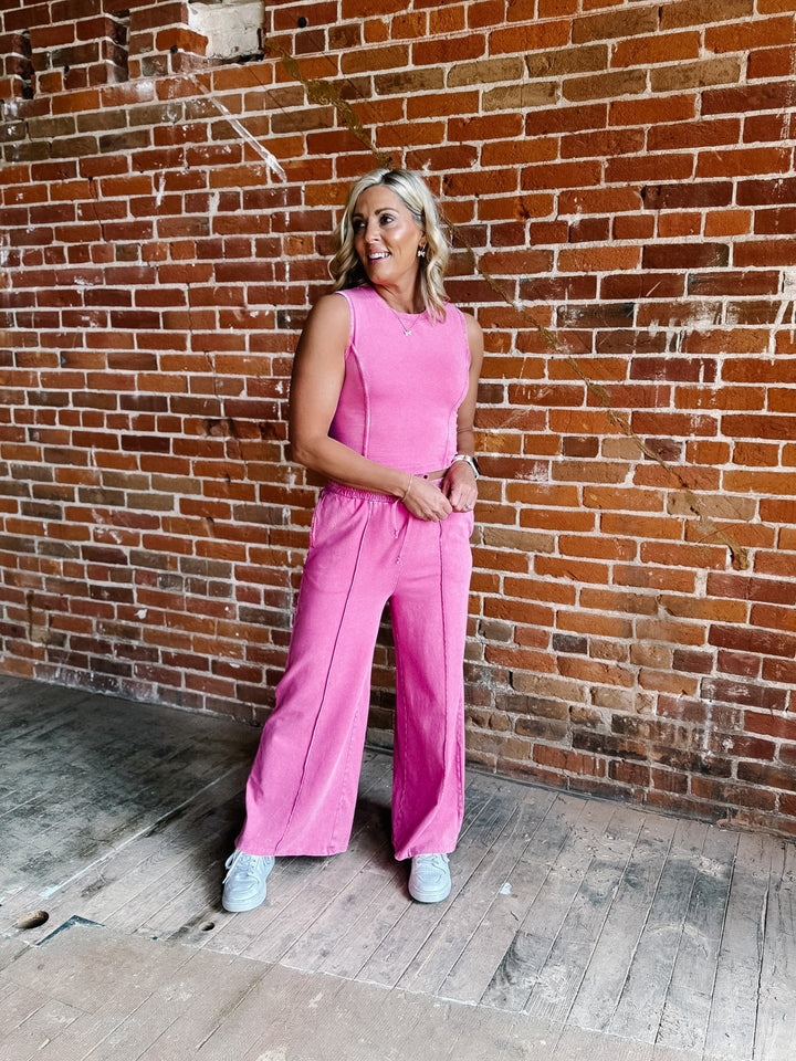 Mineral Mood Two Piece Set, Fuchsia