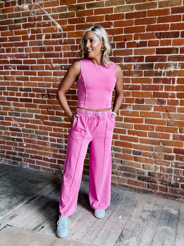 Mineral Mood Two Piece Set, Fuchsia