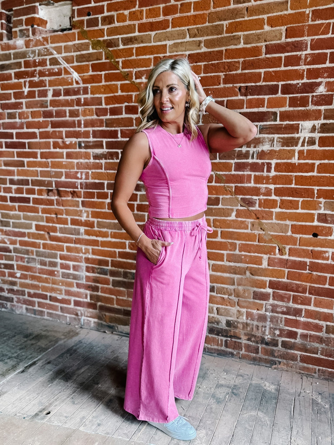 Mineral Mood Two Piece Set, Fuchsia