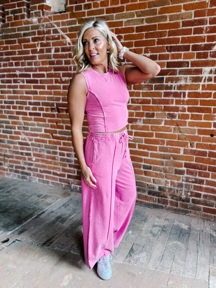Mineral Mood Two Piece Set, Fuchsia