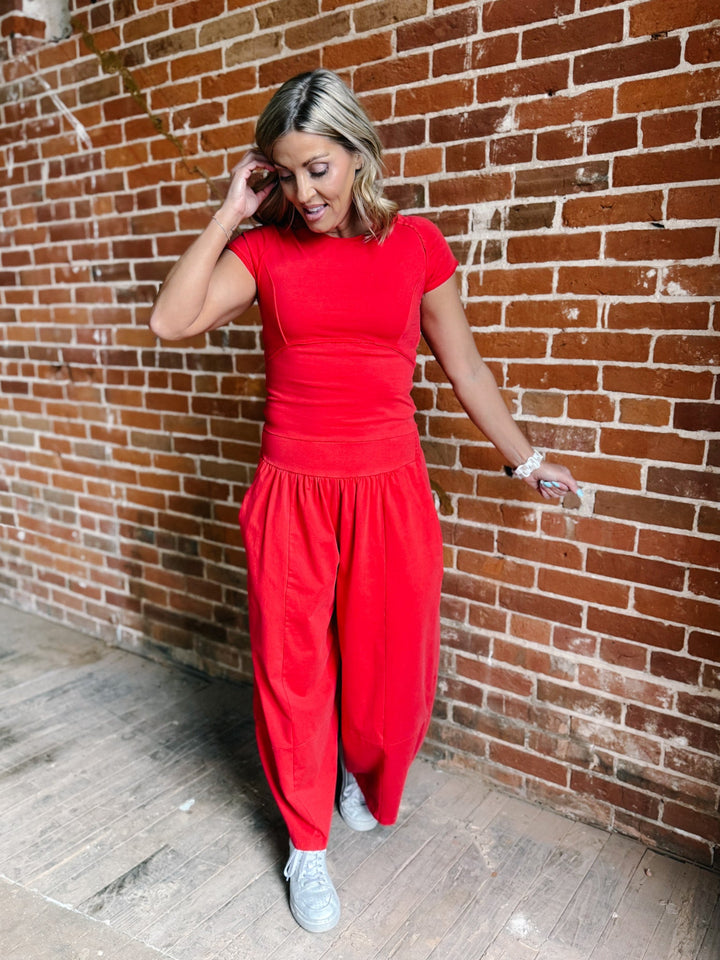 Mineral Motion Cropped Tee, Red