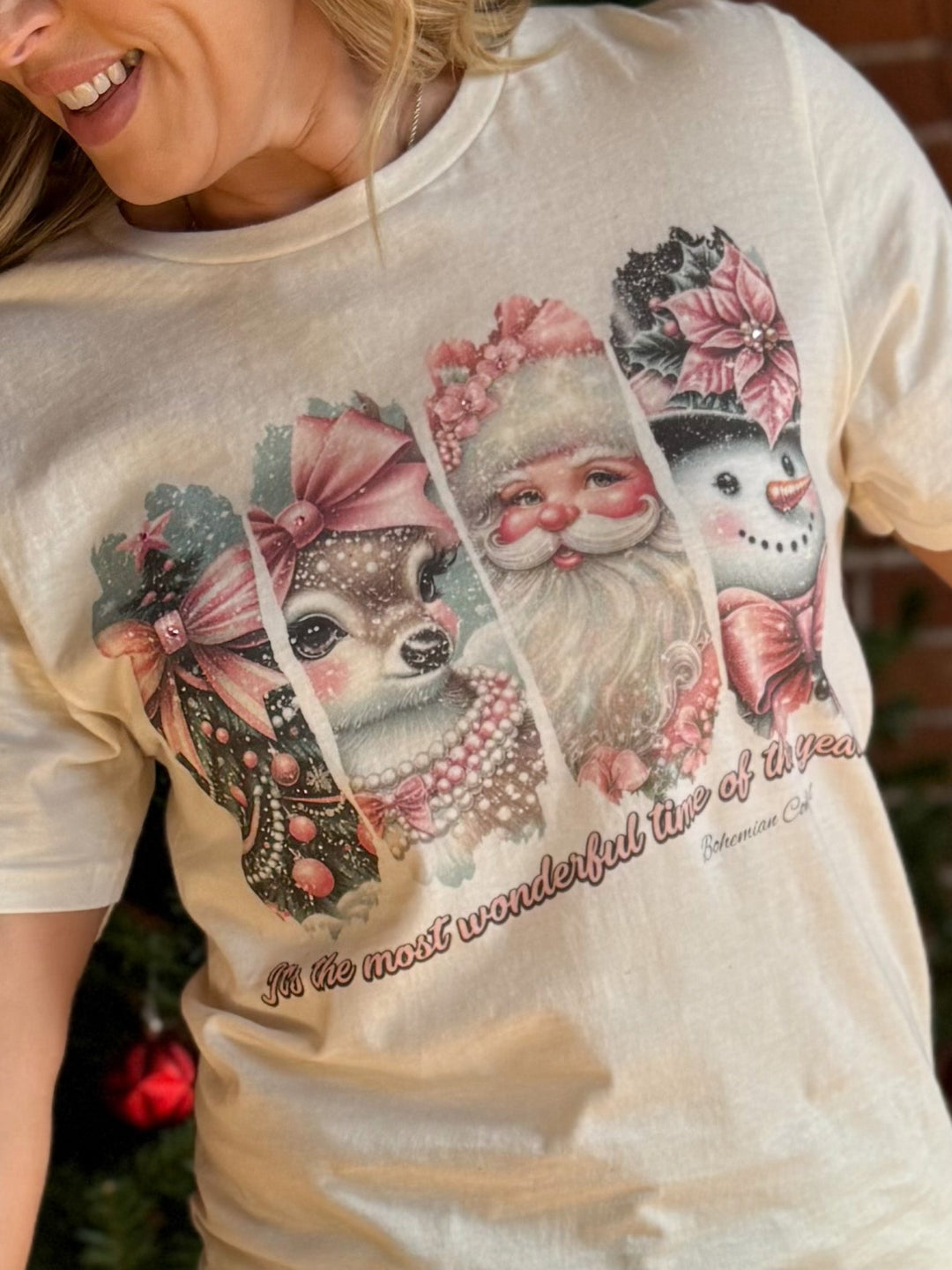 Most Wonderful Time Graphic with Rhinestone Accents, Cream