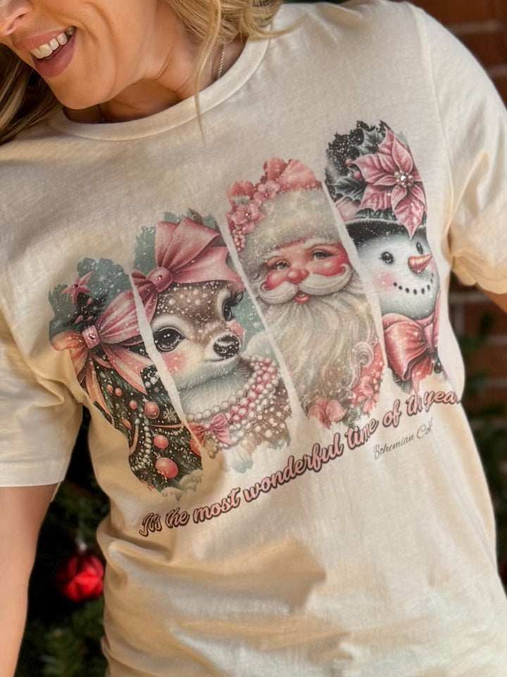 Most Wonderful Time Graphic with Rhinestone Accents, Cream