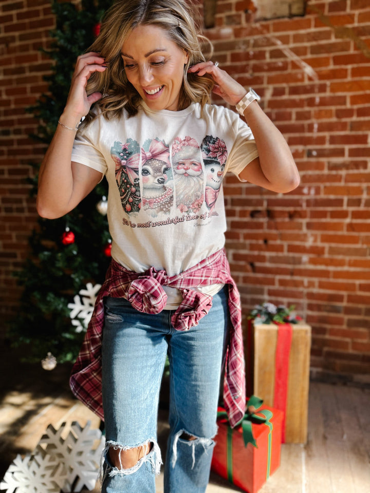 Most Wonderful Time Graphic with Rhinestone Accents, Cream