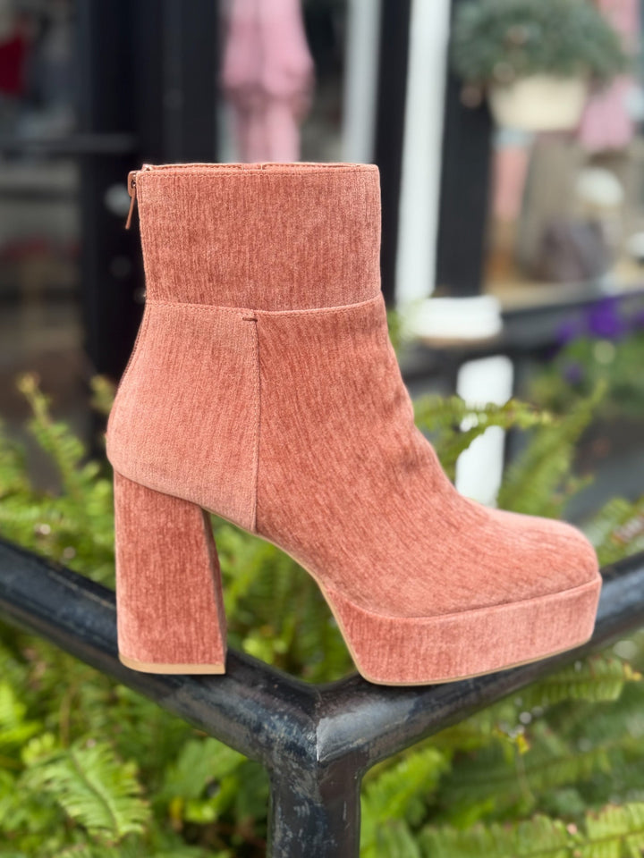 Nora Velvet Platform Boot, Rose