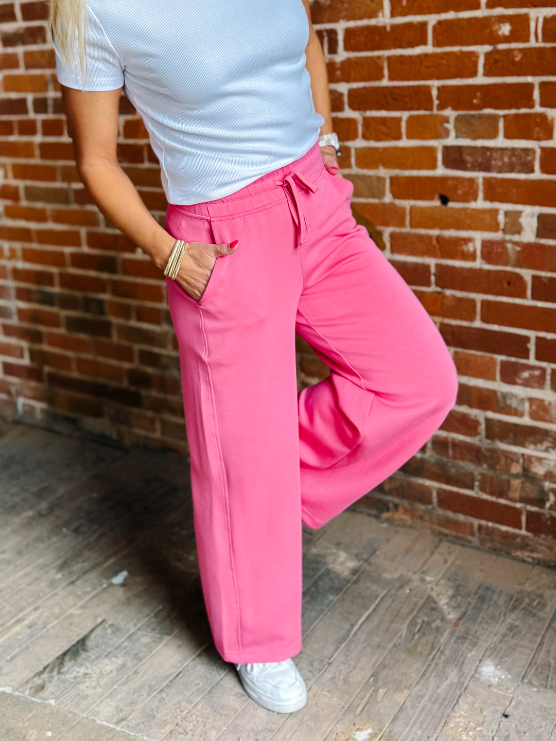 Off Duty Chic Cropped Pant, Brink Pink