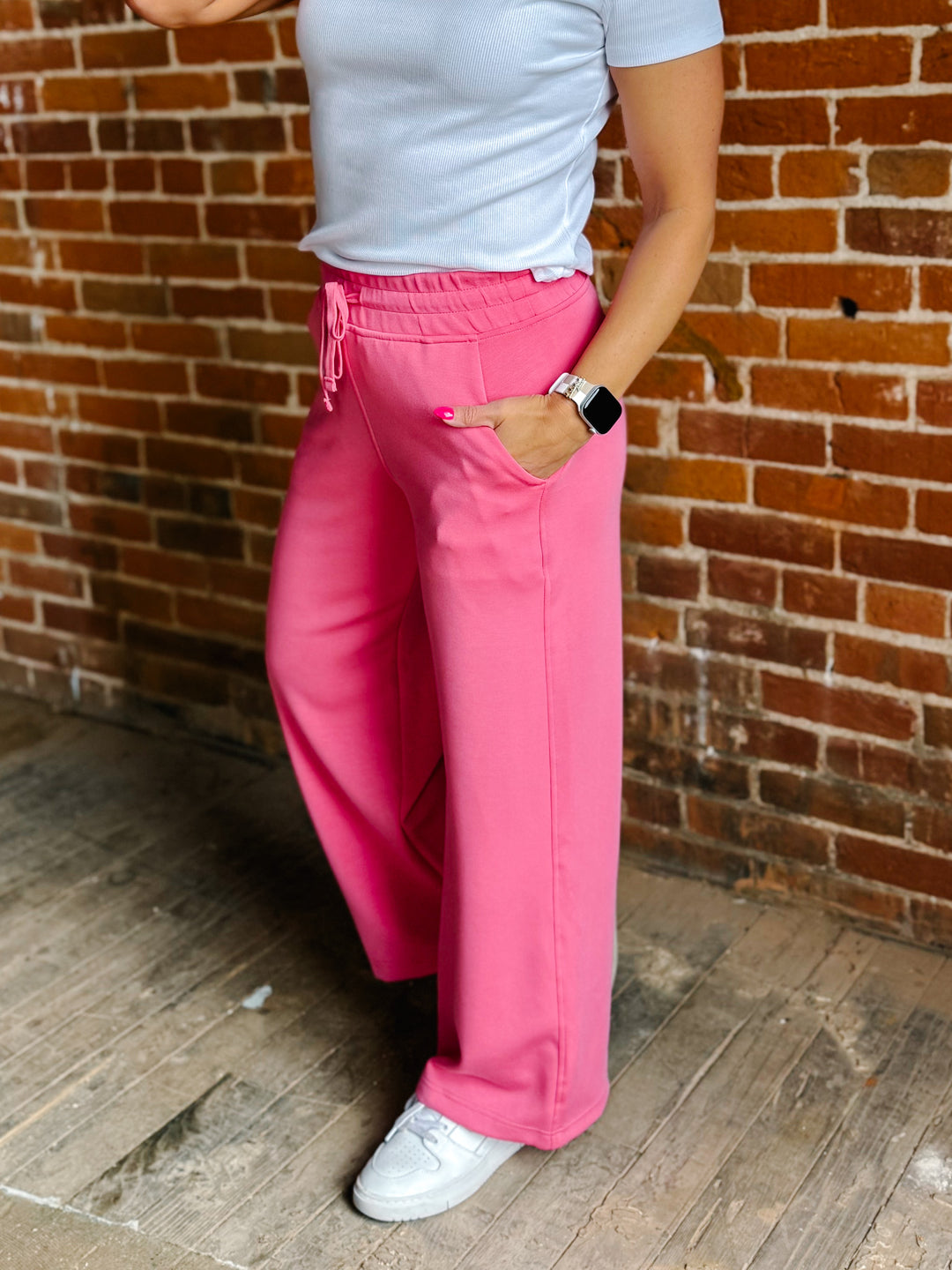 Off Duty Chic Cropped Pant, Brink Pink