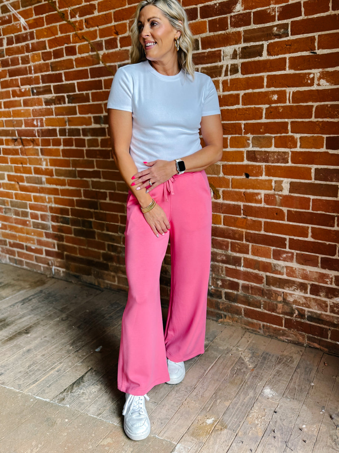Off Duty Chic Cropped Pant, Brink Pink