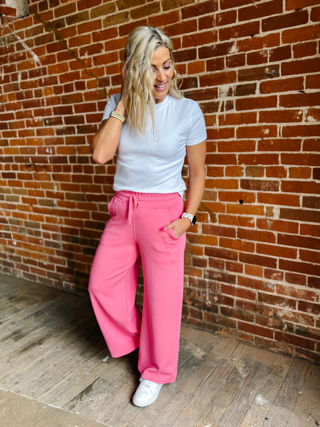 Off Duty Chic Cropped Pant, Brink Pink