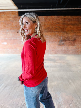 On Friday We Wear Red Graphic Long Sleeve, Red