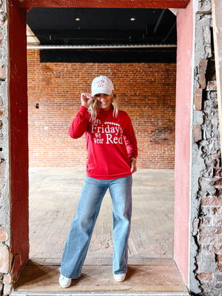 On Friday We Wear Red Graphic Long Sleeve, Red