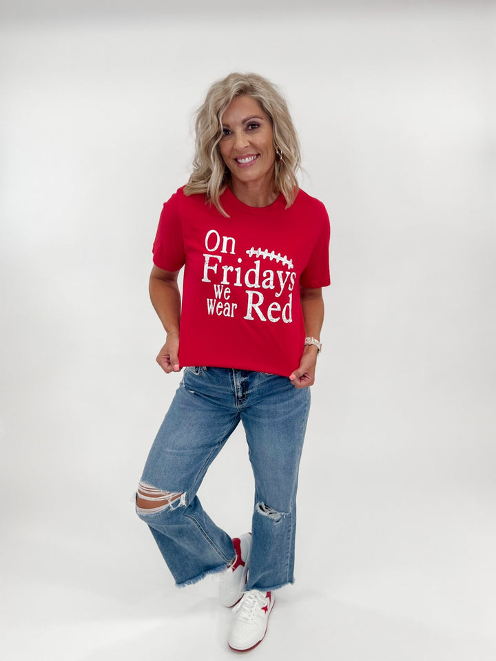 On Friday We Wear Red Graphic Tee, Red