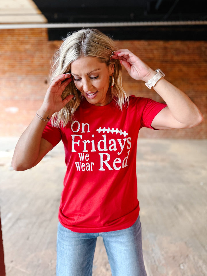 On Friday We Wear Red Graphic Tee, Red