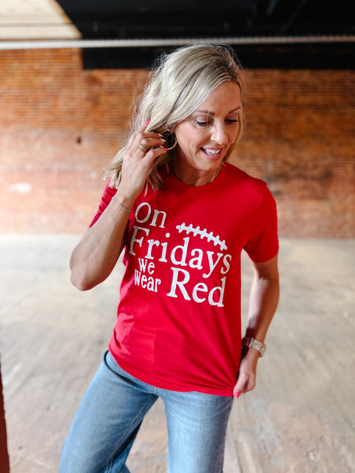 On Friday We Wear Red Graphic Tee, Red