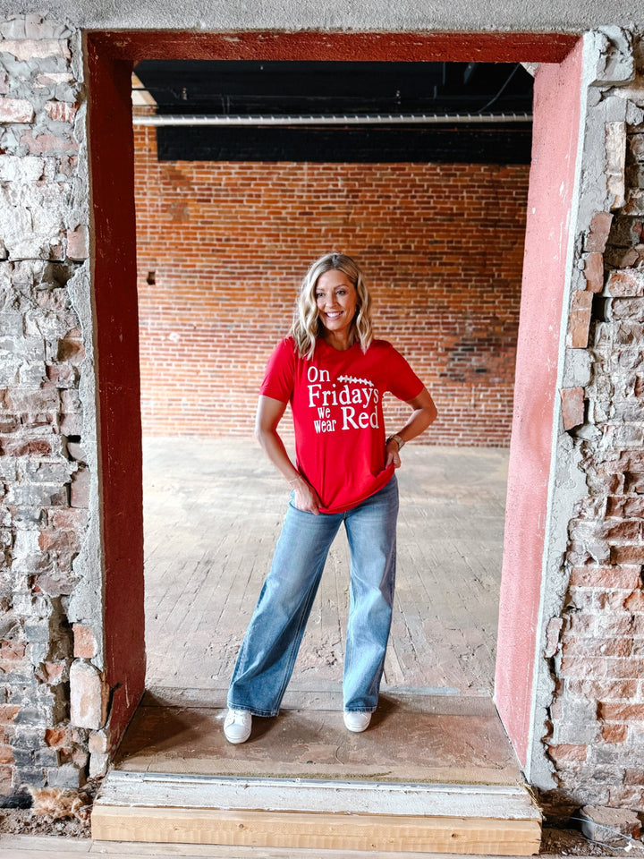 On Friday We Wear Red Graphic Tee, Red