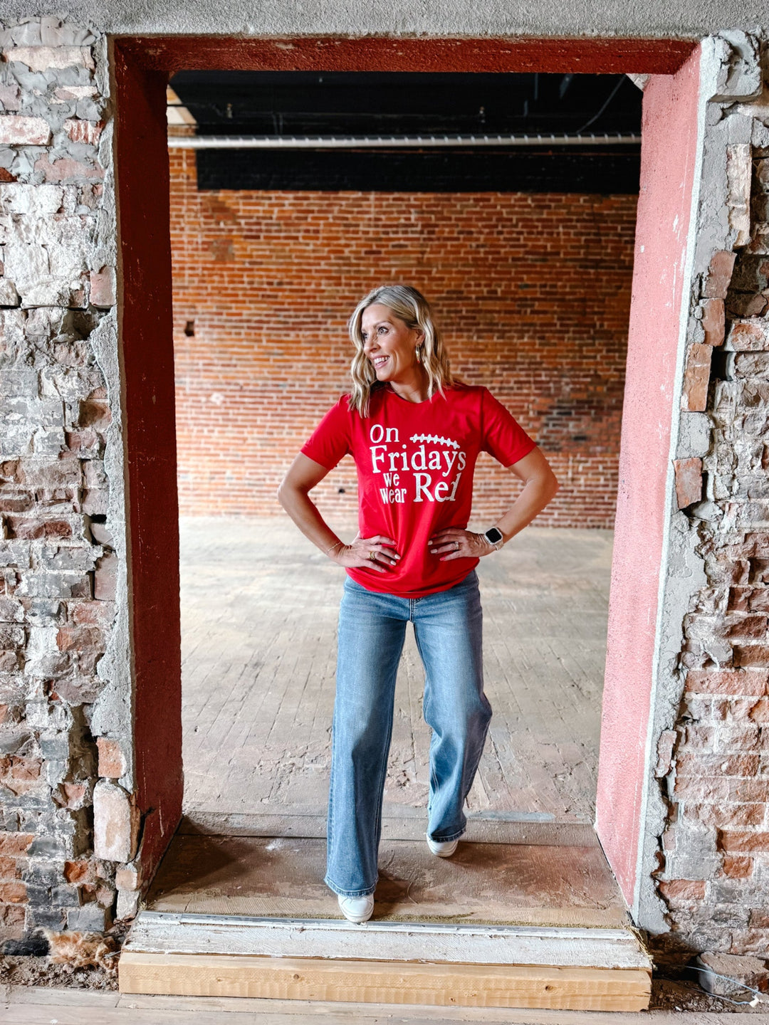 On Friday We Wear Red Graphic Tee, Red