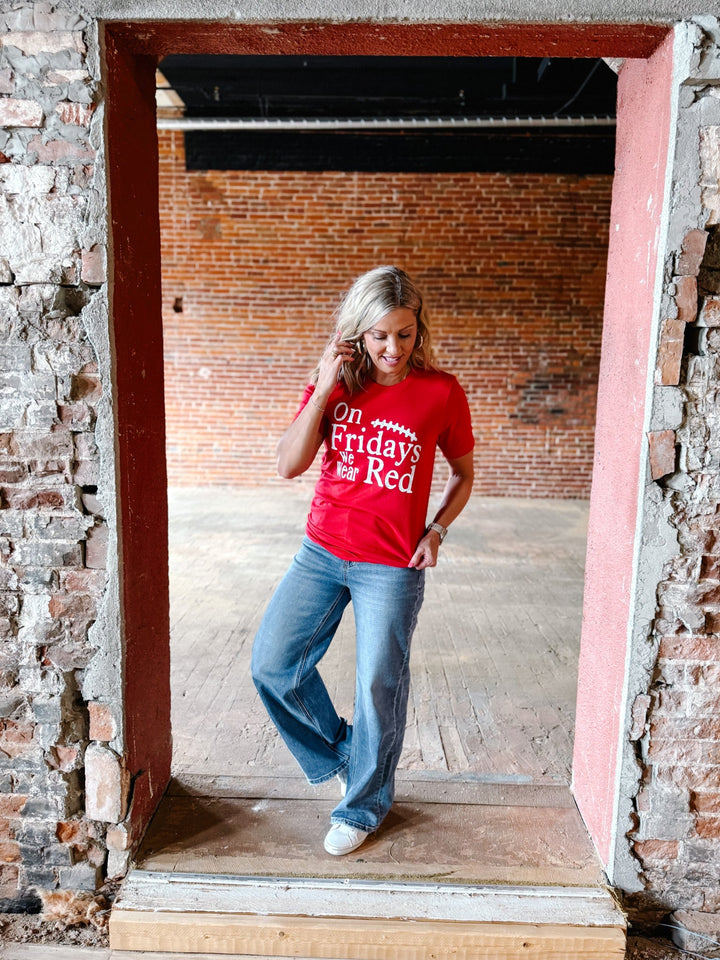 On Friday We Wear Red Graphic Tee, Red