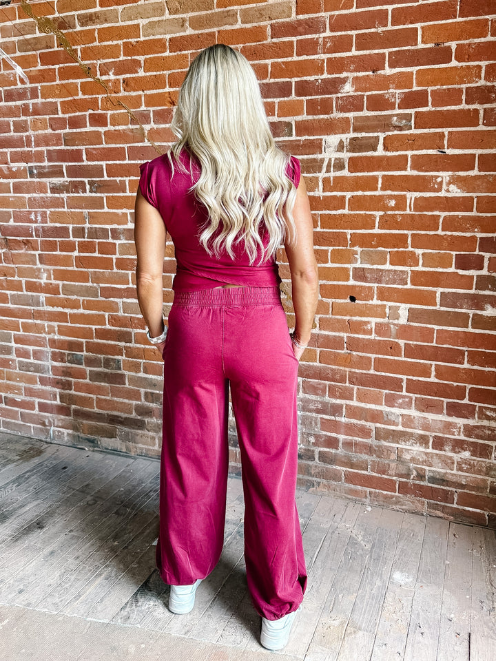 On the Move Mineral Wash Crop Top
