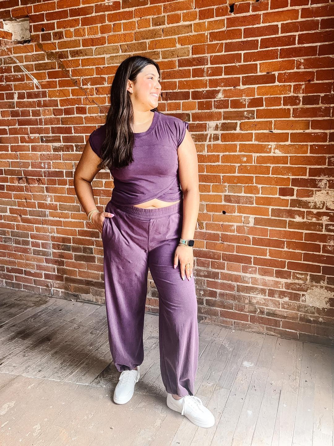 On the Move Mineral Wash Crop Top