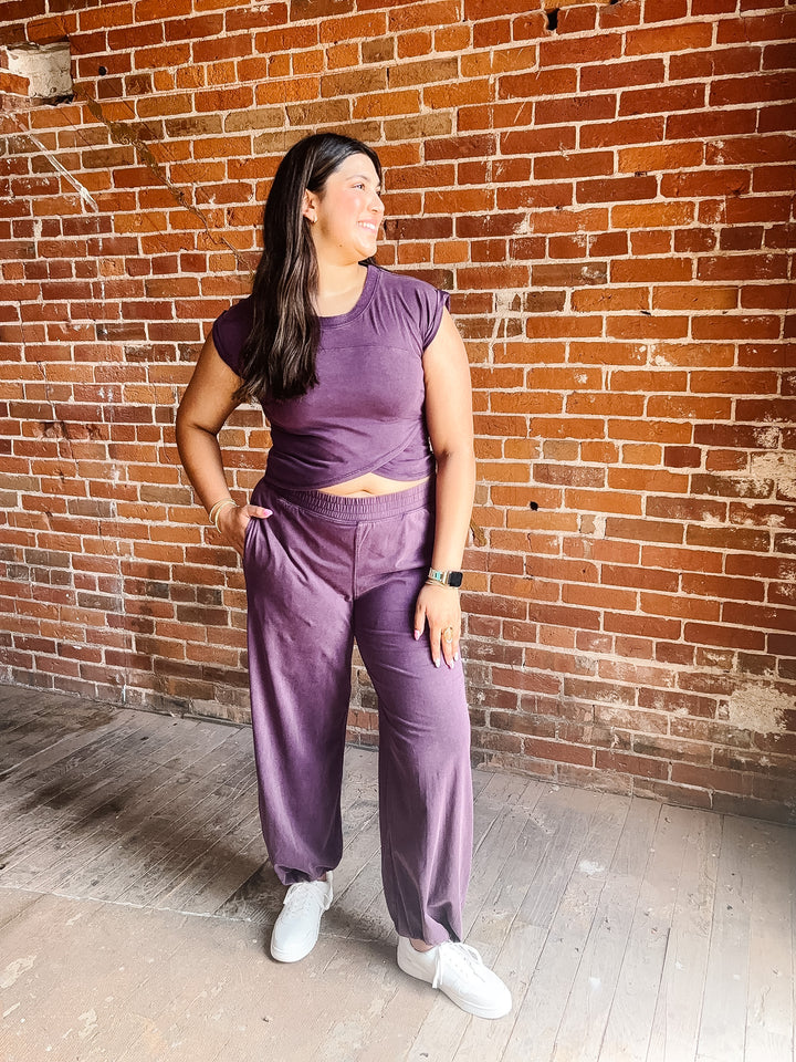 On the Move Mineral Wash Crop Top