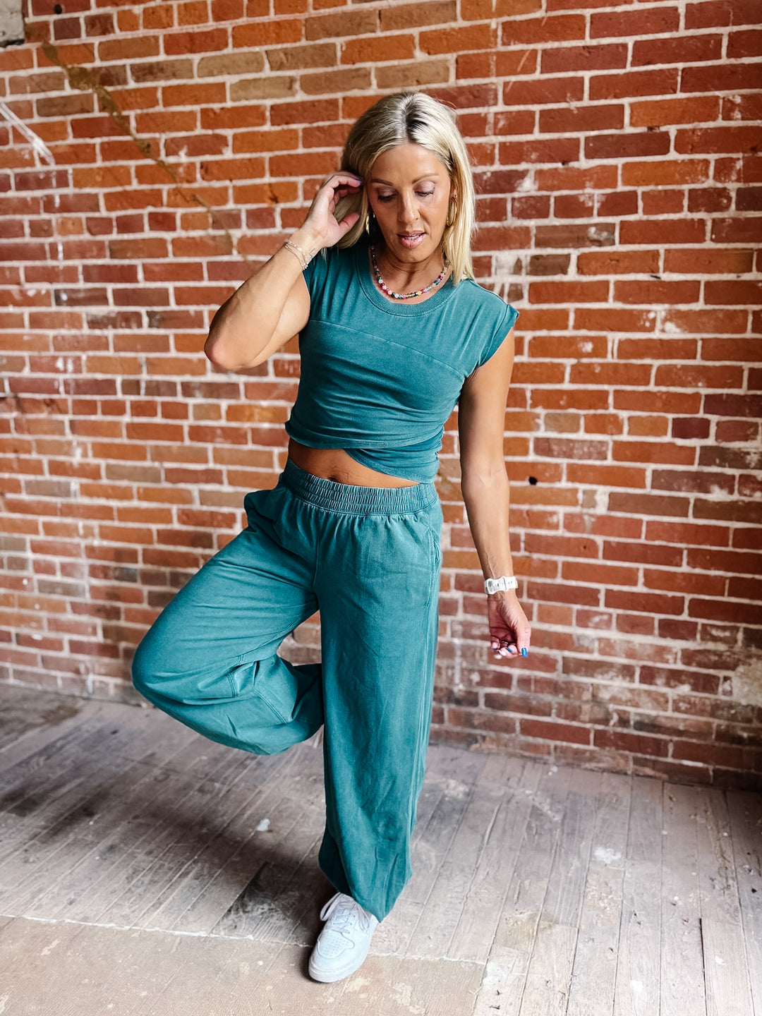 On the Move Mineral Wash Crop Top