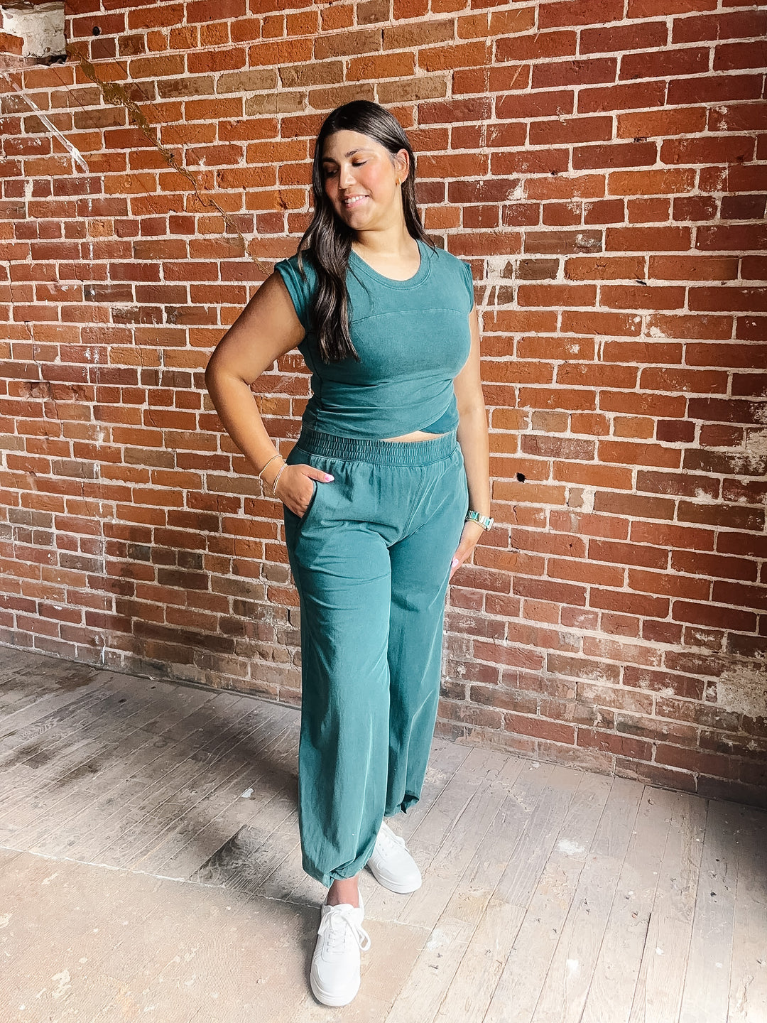 On the Move Mineral Wash Crop Top