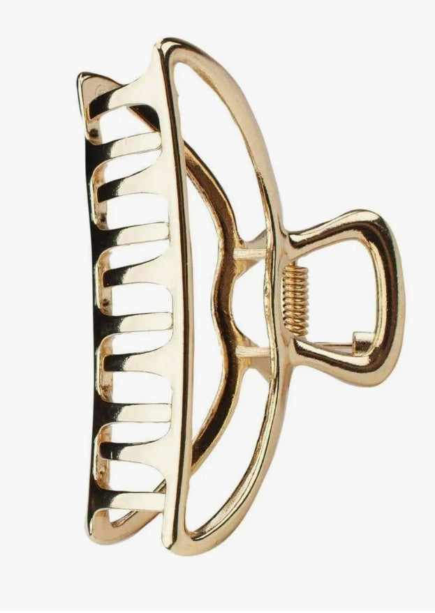 Open Shape Claw Clip, Gold