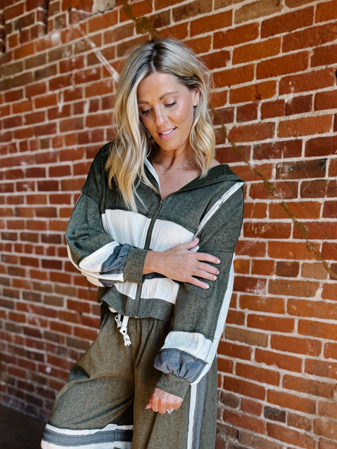 Painted Path Zip Hoodie, Olive