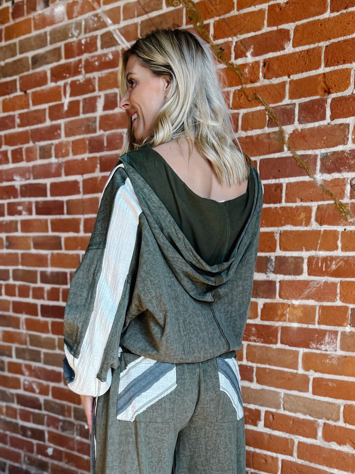 Painted Path Zip Hoodie, Olive