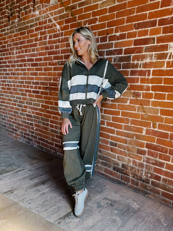 Painted Path Zip Hoodie, Olive