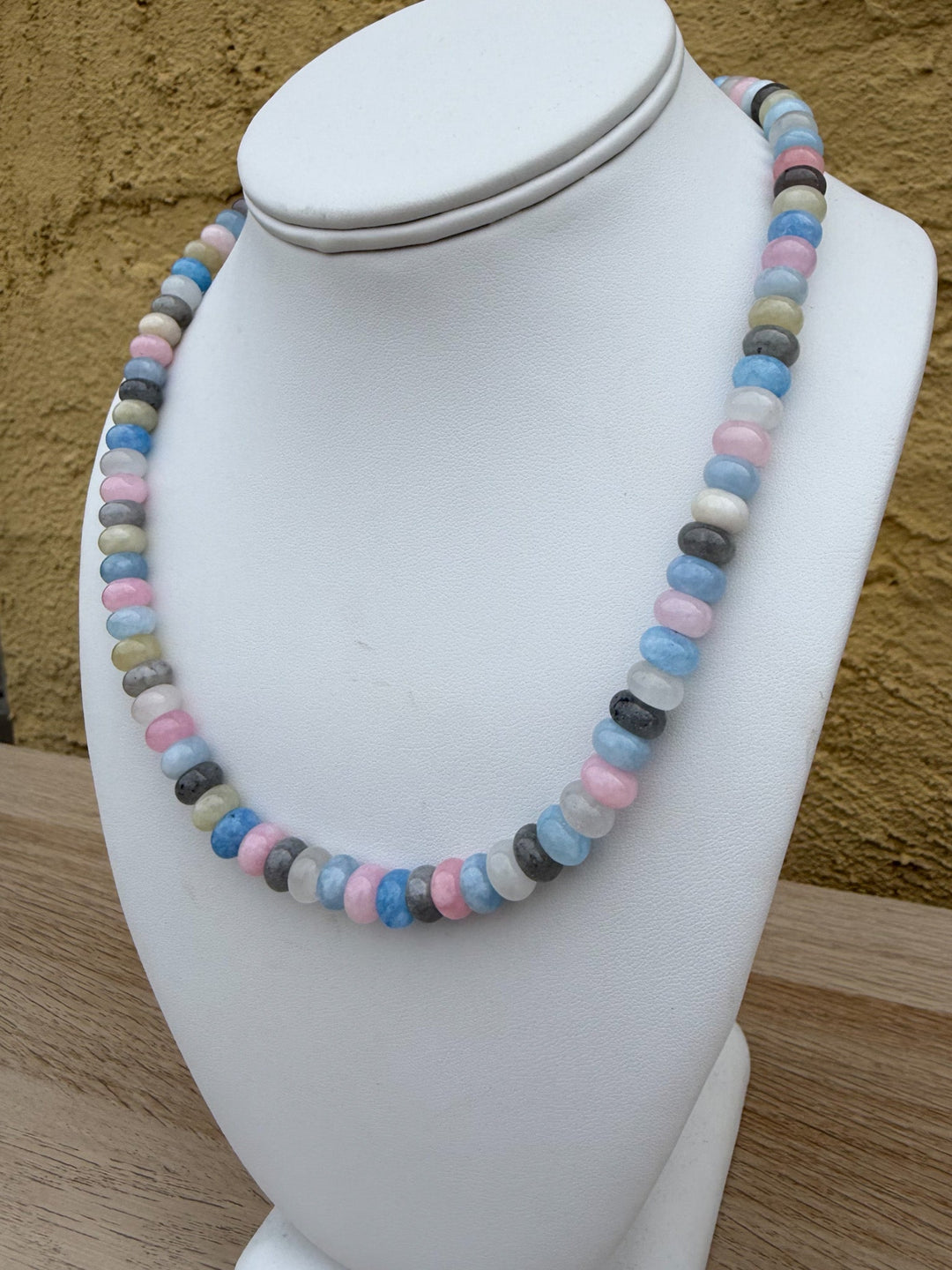 Pastel Gemstone Beaded Necklace