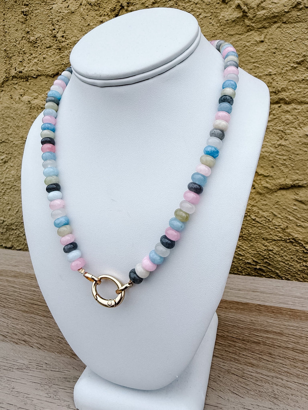 Pastel Gemstone Beaded Necklace