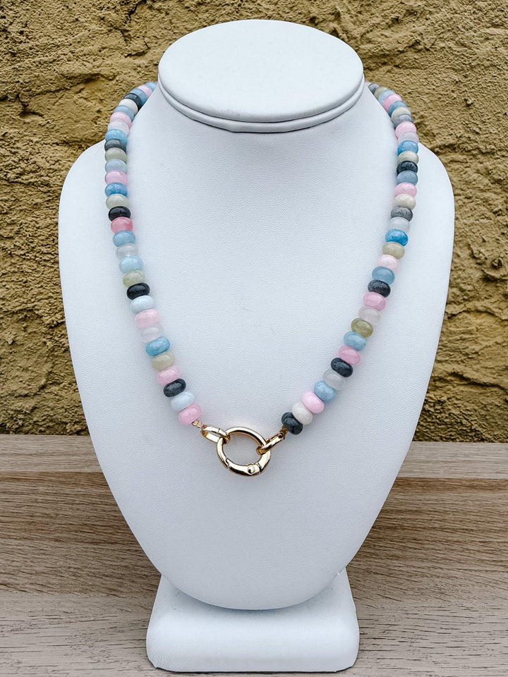 Pastel Gemstone Beaded Necklace