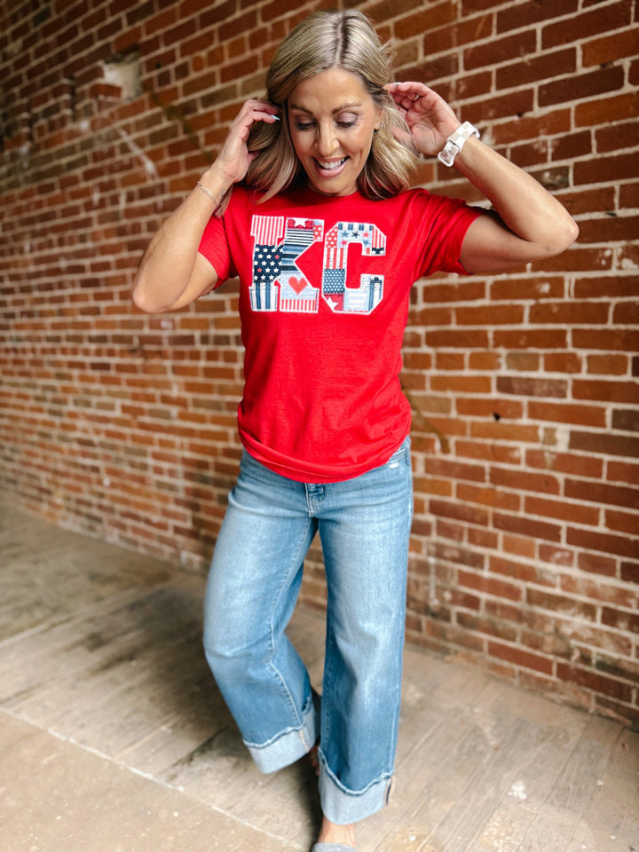Patchwork KC Graphic Tee, Red