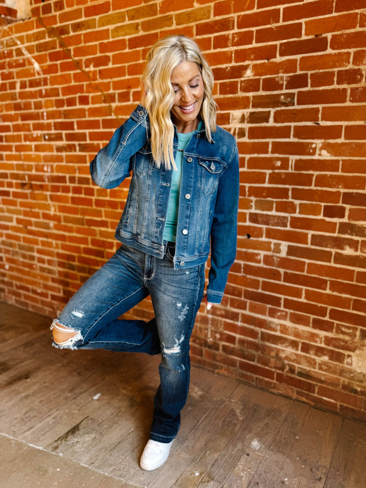 Perfect Day Denim Jacket, Dark Wash