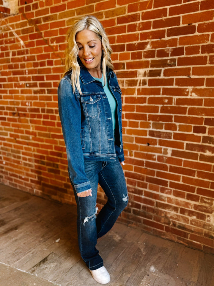 Perfect Day Denim Jacket, Dark Wash