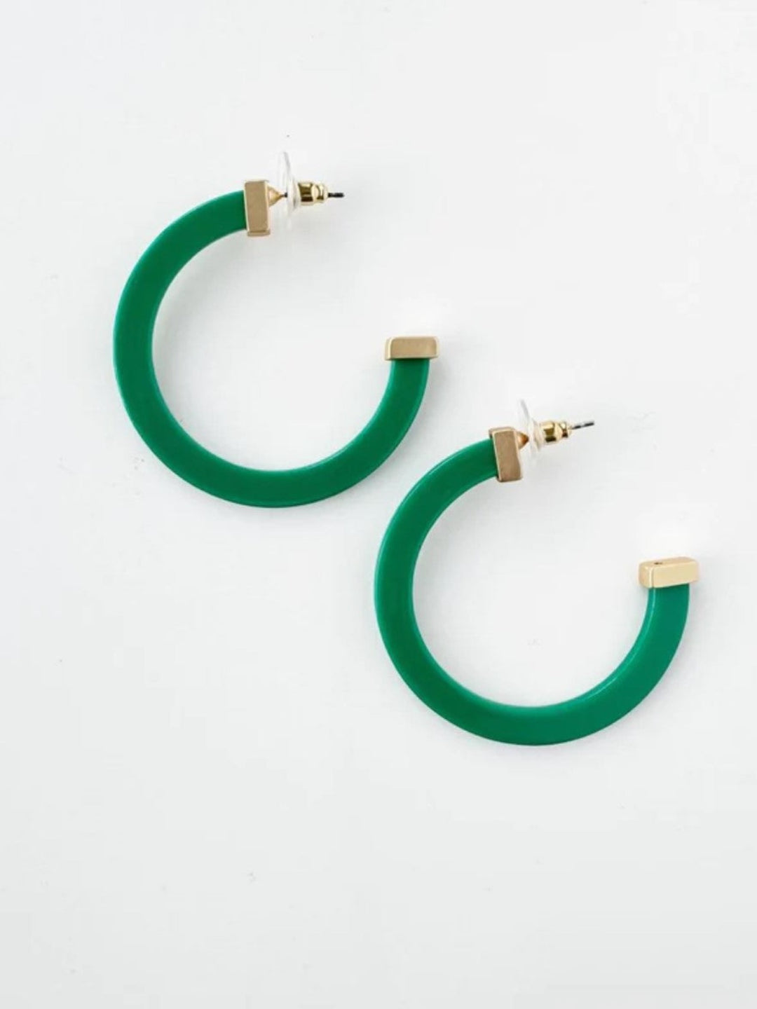 Large Acrylic Hoop Earring, Pine
