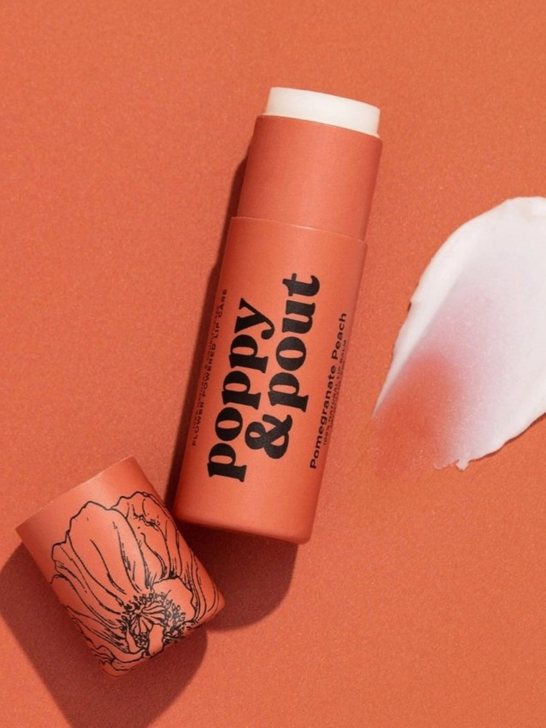 Poppy & Pout Lip Balm, Pomegranate Peach