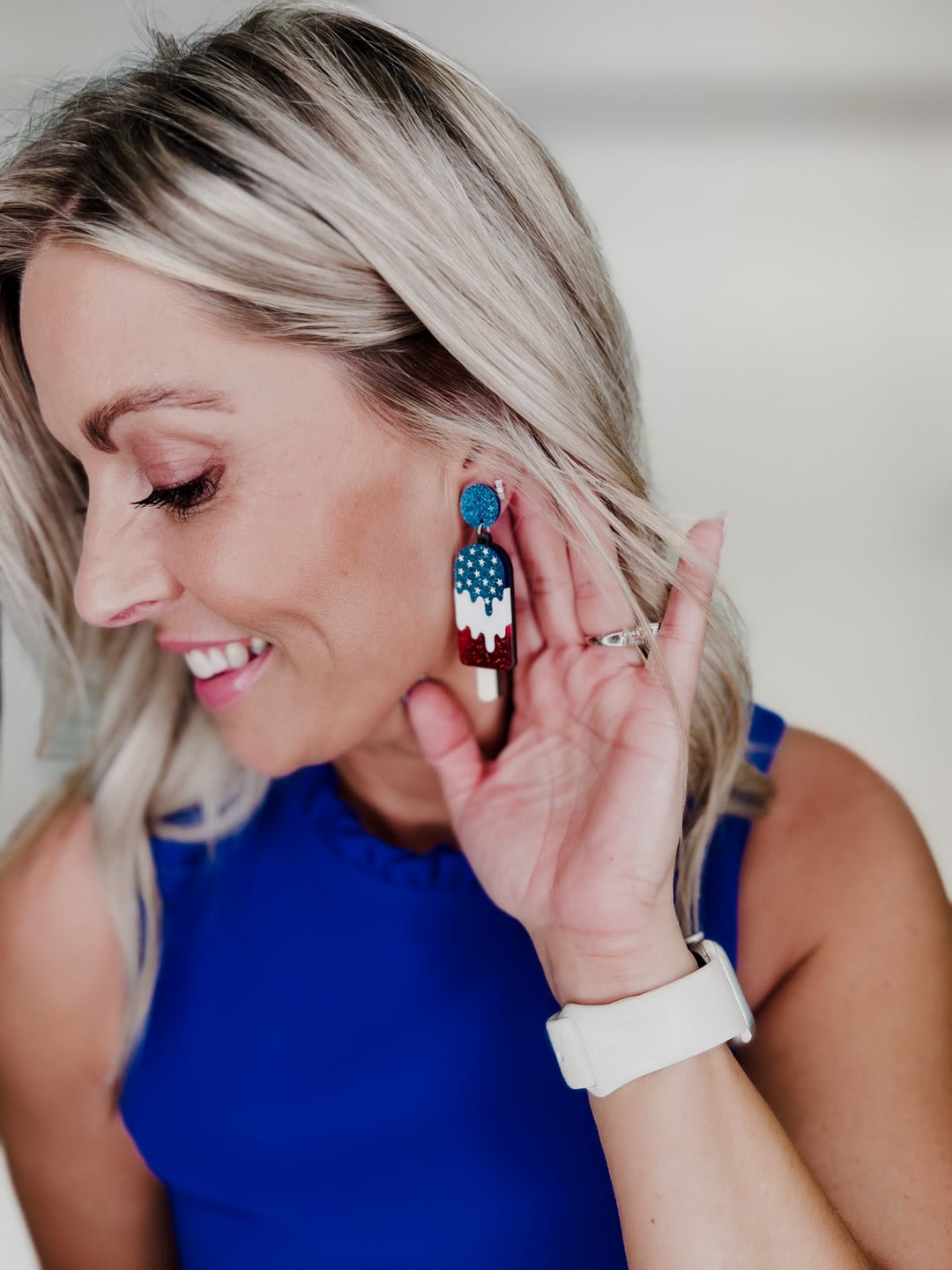 Stars and Stripes Popsicle Dangle Earrings