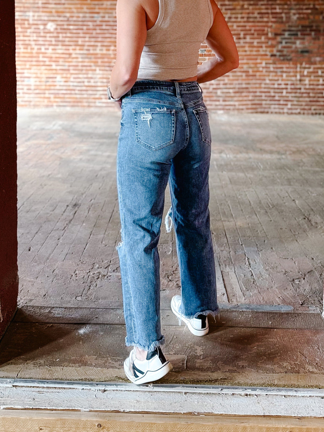 Punctual High Rise Wide Leg Jeans, Medium Wash