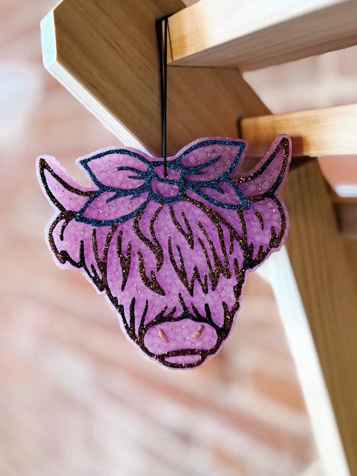 Highand Cow Car Freshie,  Purple Champagne Toast