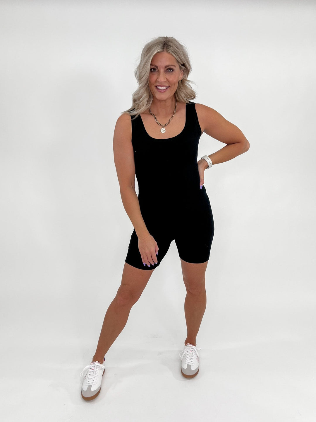 Ready For Anything Ribbed Romper, Black